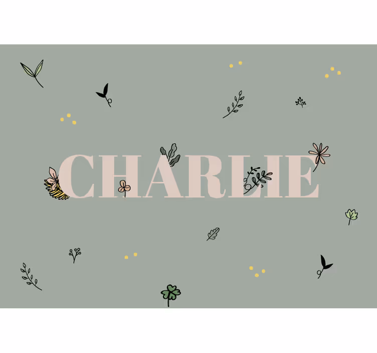 Floral Name Design kids wall mural - TenStickers