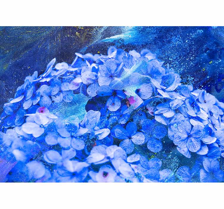 Blue flowers wall mural design - TenStickers
