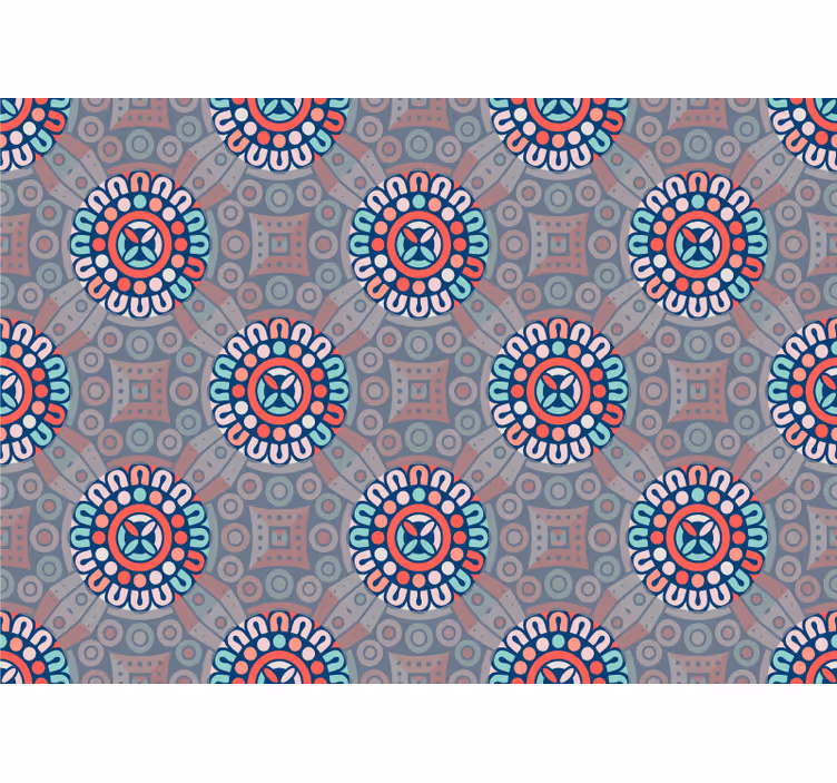 Geometric Floral Patterns textured wall mural - TenStickers