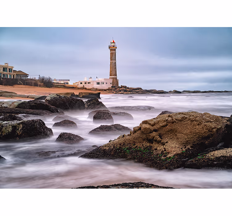 Landscape wall mural coastal lighthouse scene - TenStickers