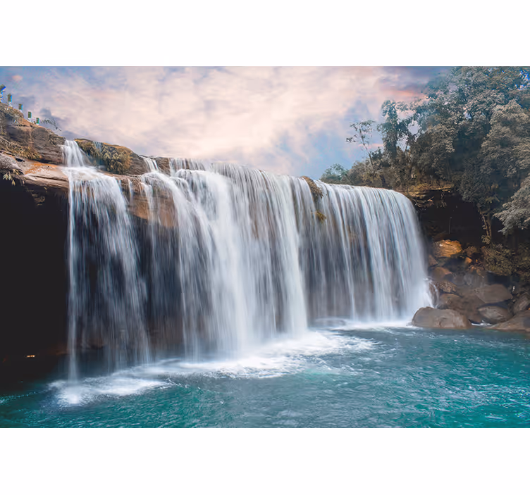 Waterfall wall mural majestic waterfall cascade - TenStickers