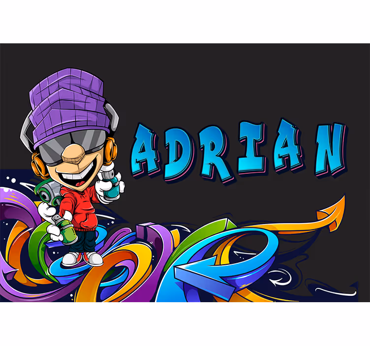 Urban wall mural cool cartoon character design - TenStickers
