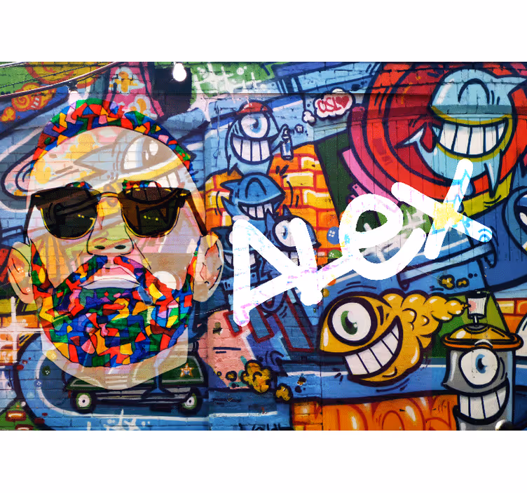 Urban wall mural colorful city portrait - TenStickers