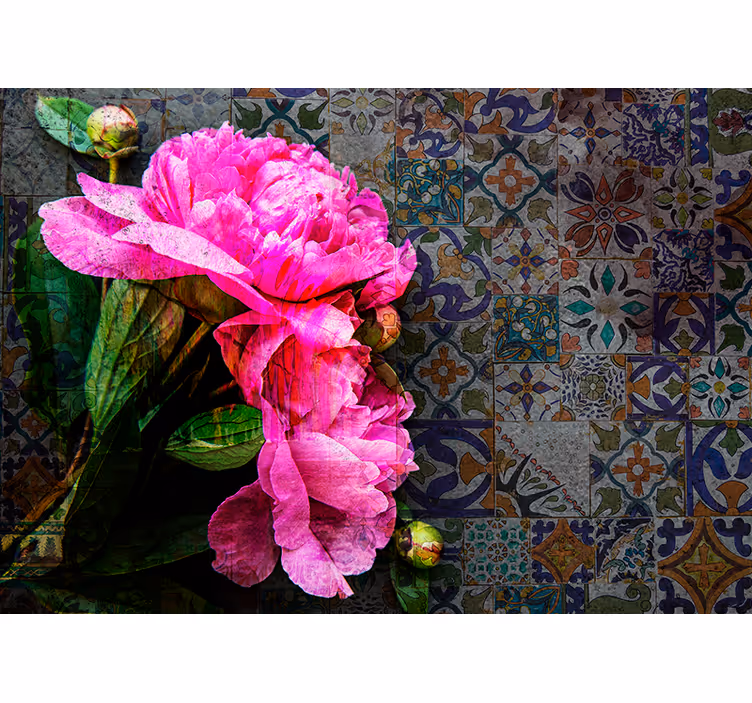 Peony Floral Detail poppy wall mural - TenStickers