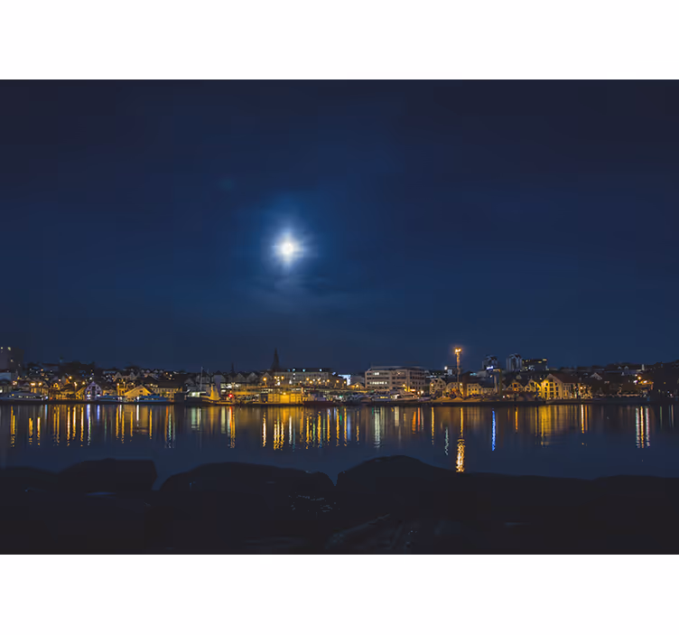 Illuminated Urban Echoes city wall mural - TenStickers