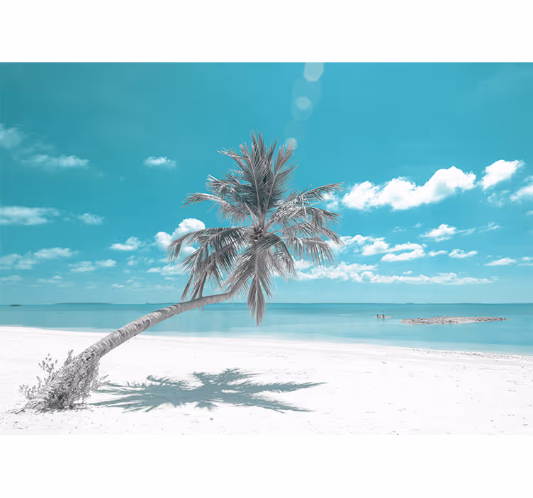 Tropical Beach Paradise sea animals wall mural - TenStickers