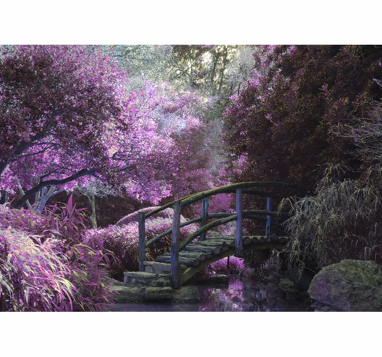 Serene Bridge Landscape nature wall mural - TenStickers