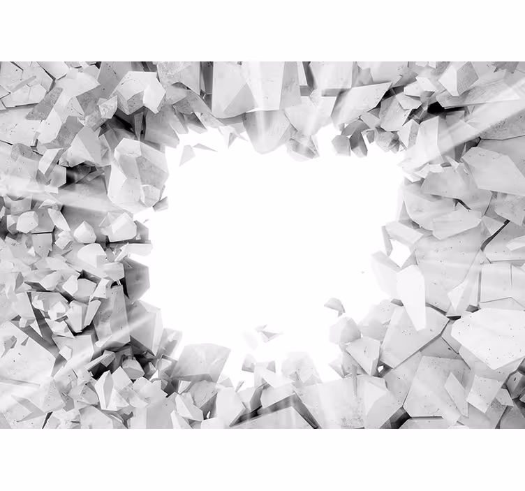 Broken Concrete Texture 3D wall mural - TenStickers