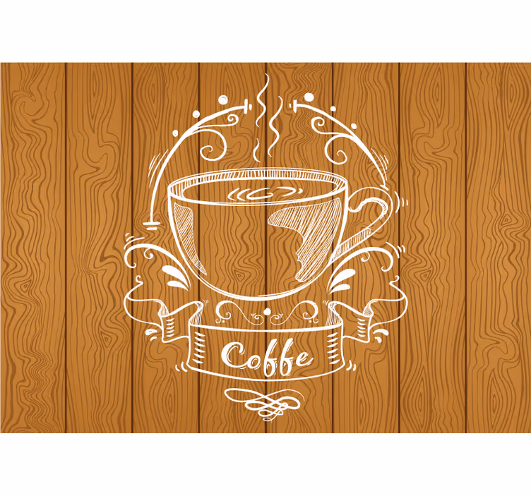 Quote wall mural coffee cup design - TenStickers