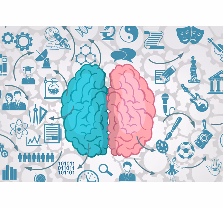 Modern wall mural inspired by creative brain concept - TenStickers
