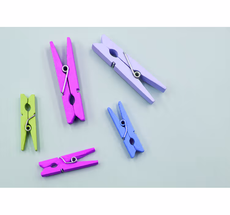 Colorful Clothespins Arrangement textured wall mural - TenStickers