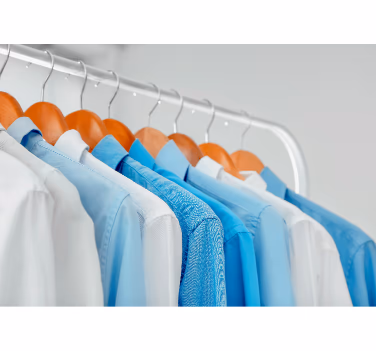 Hanging Blue Shirts textured wall mural - TenStickers