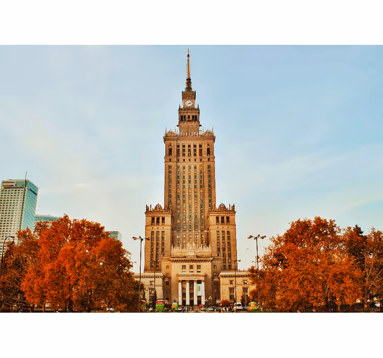 City wall mural palace of culture - TenStickers