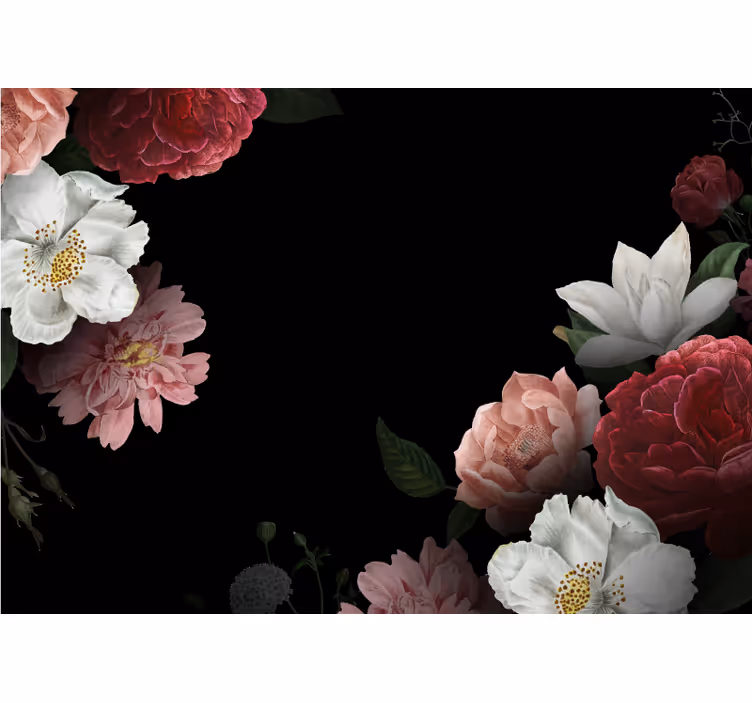 Flower wall mural exquisite floral design - TenStickers