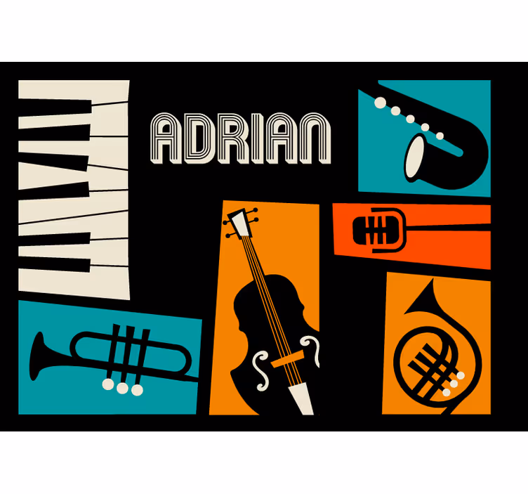 Music instruments music notes wall mural - TenStickers