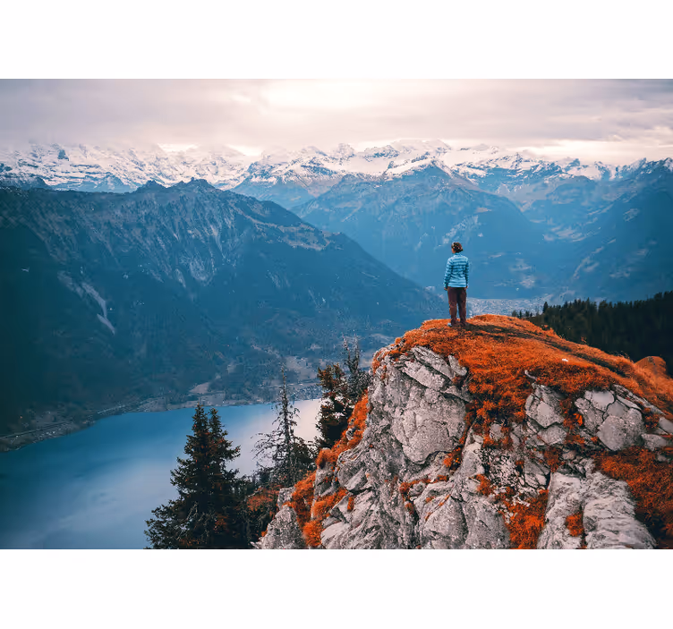 Landscape wall mural mountain view tranquility - TenStickers