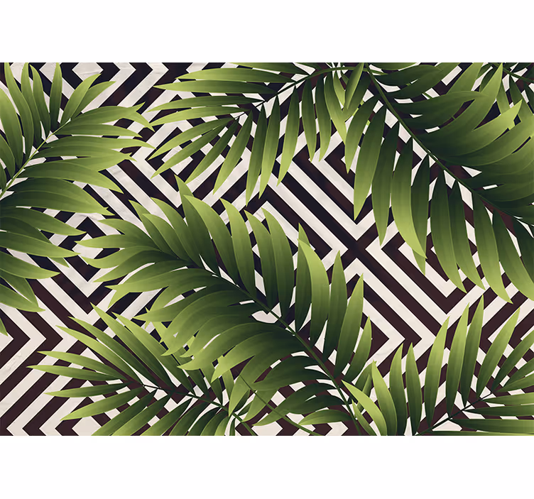 Nature wall mural tropical leaf art - TenStickers