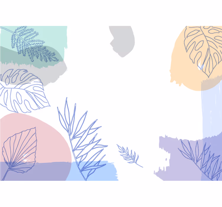Nature wall mural leafy geometric patterns - TenStickers