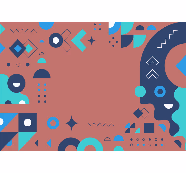 Abstract wall mural geometric pattern composition - TenStickers