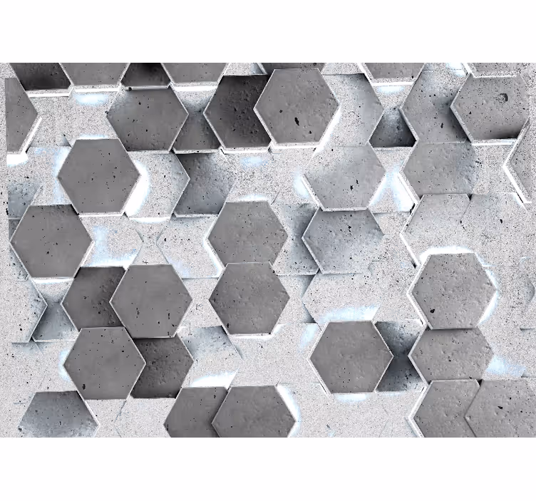 Texture and pattern wall mural hexagonal concrete design - TenStickers
