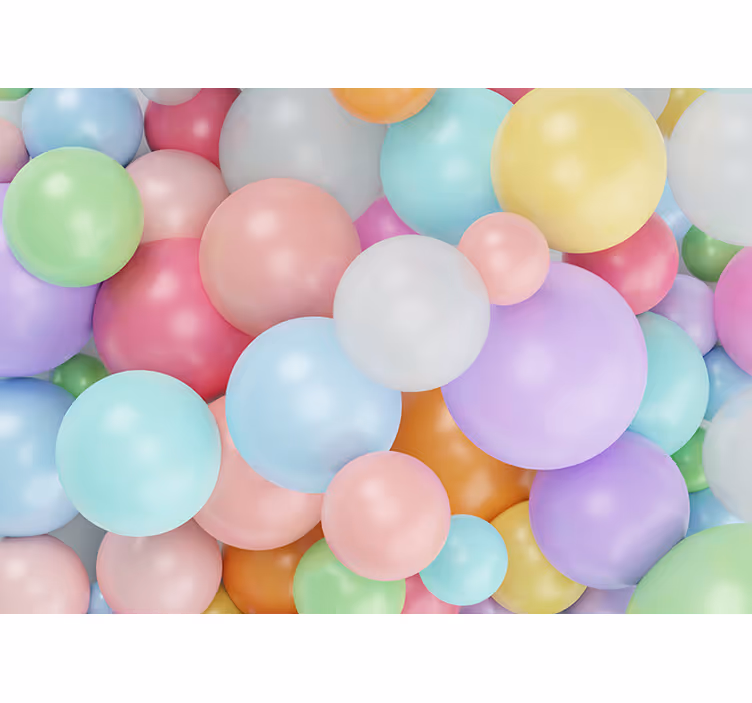 Textured wall mural colorful balloon bubbles - TenStickers