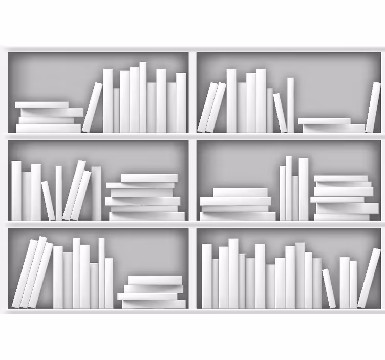 Texture and pattern wall mural minimalist bookshelves - TenStickers