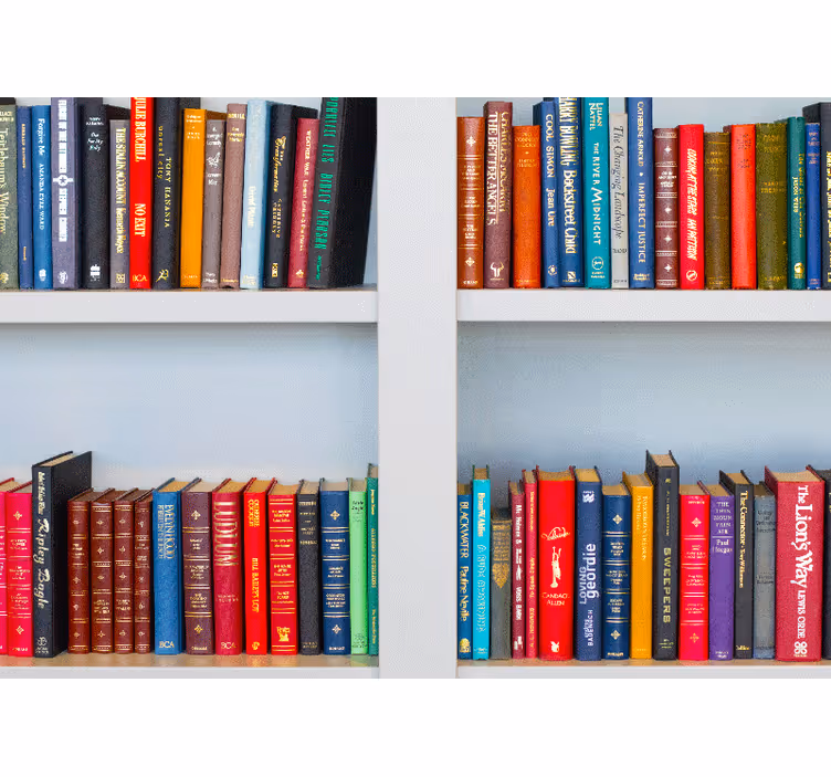 Quote wall mural bookshelf of colors - TenStickers