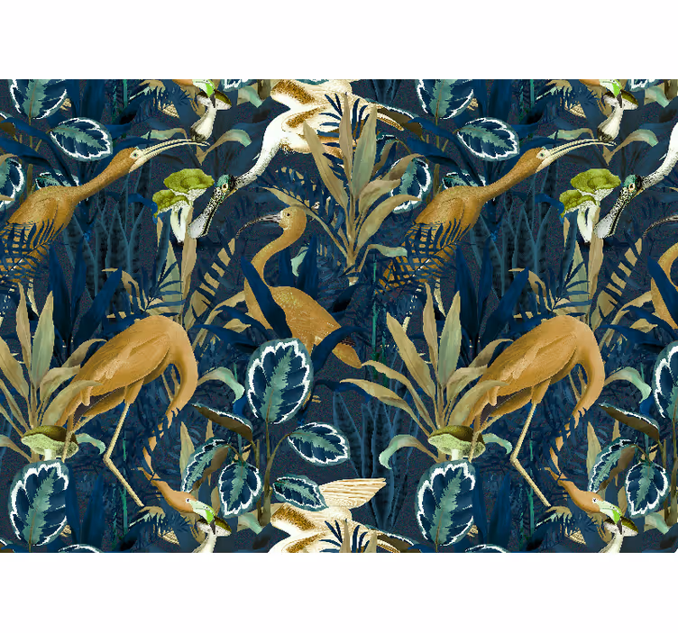 Africa wall mural tropical bird scene - TenStickers