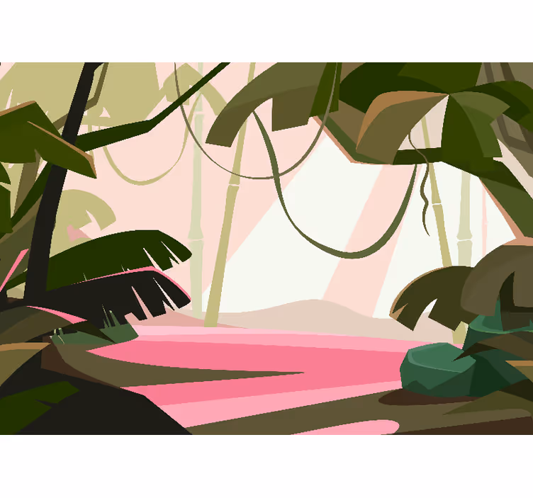 Jungle wall mural lush tropical landscape - TenStickers