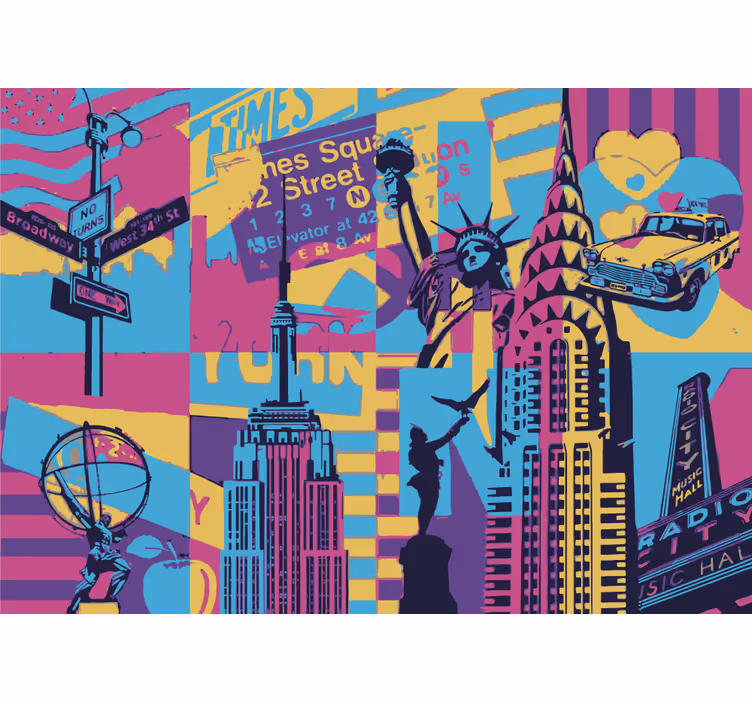 City wall mural new york cityscape - TenStickers