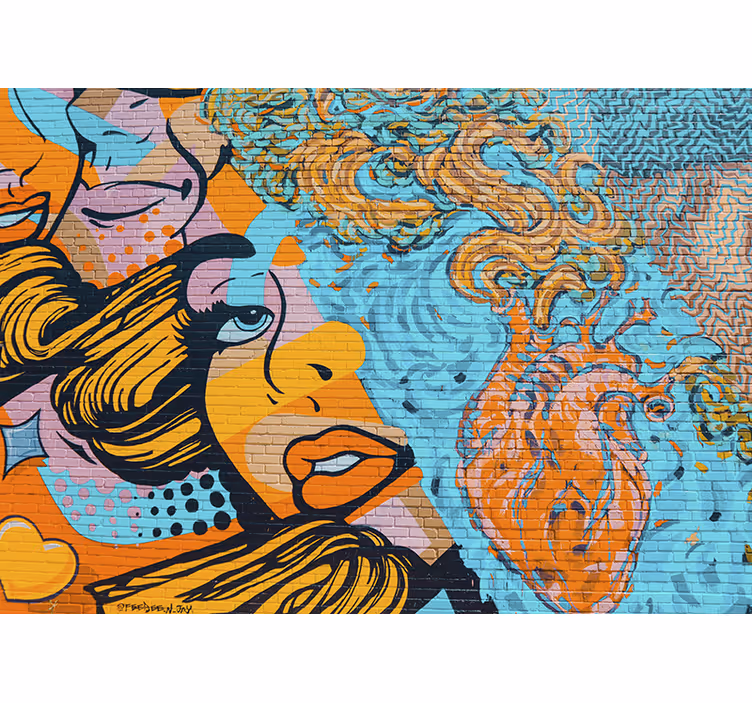 Woman's face graffiti Urban Art Wall Mural - TenStickers