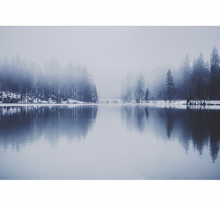 Nature wall mural serene lakeside view - TenStickers