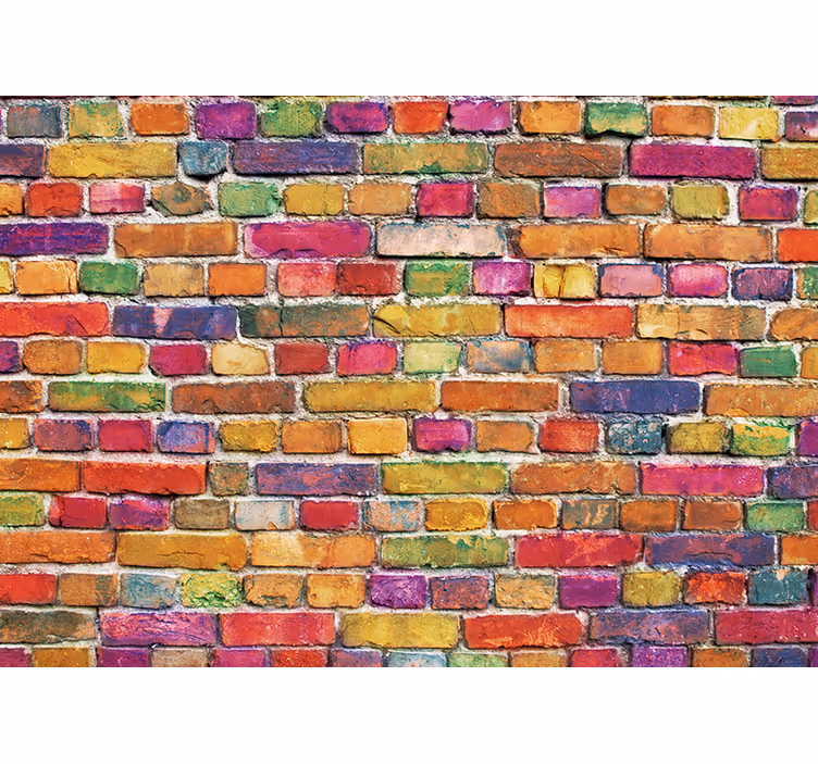 Urban wall mural colorful brick design - TenStickers