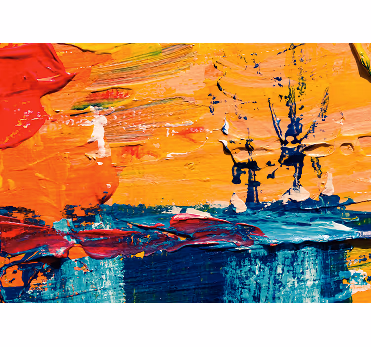 Orange abstract painting urban art wall mural - TenStickers