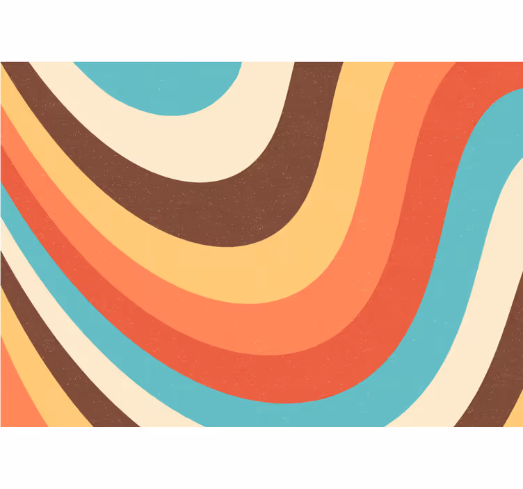 Abstract wall mural in curved color waves - TenStickers