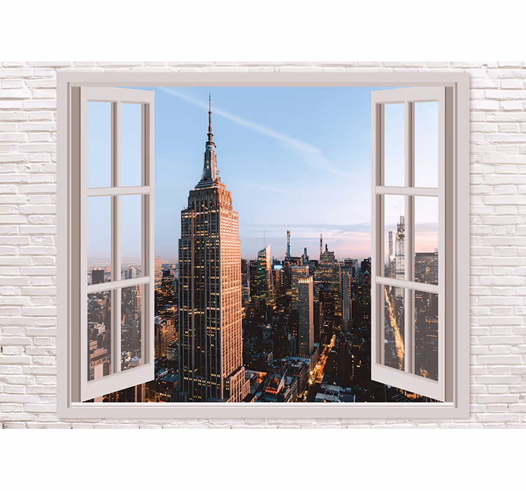 New york wall mural empire state view - TenStickers