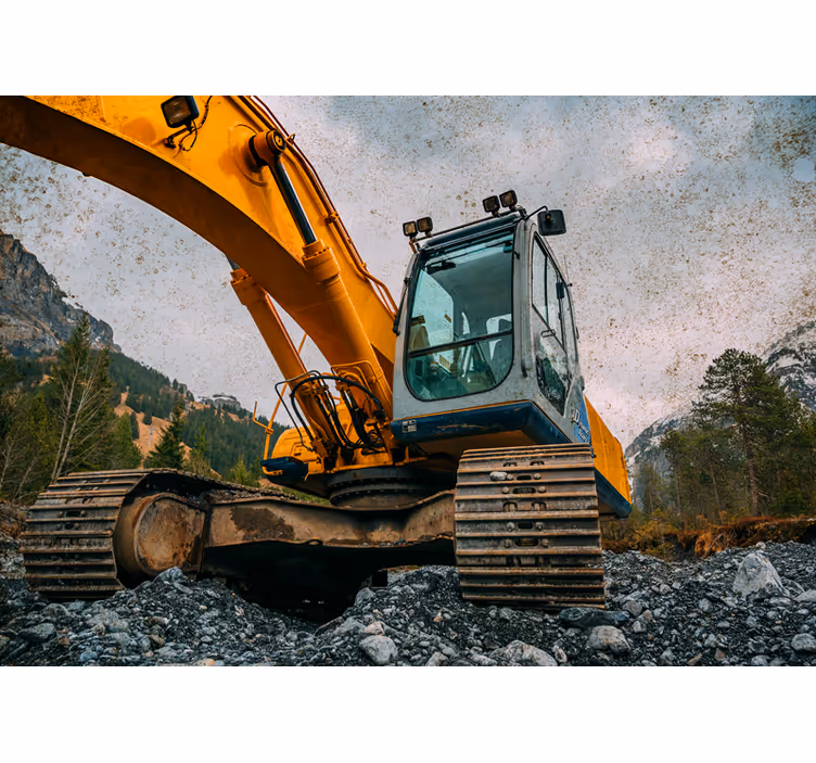 Vehicle wall mural heavy machinery excavator - TenStickers