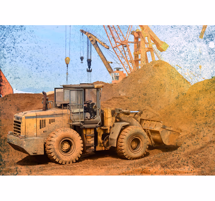 Vehicle wall mural construction loader machine - TenStickers