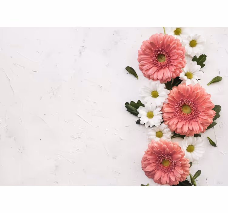 Flower wall mural pink floral arrangement - TenStickers