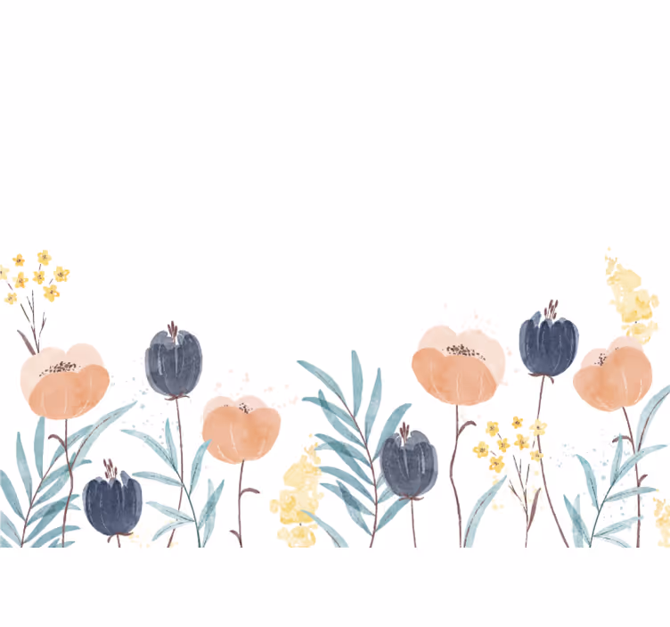 Delightful flower composition flower wall mural - TenStickers