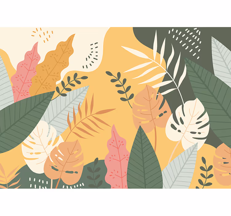 Nature wall mural lush leaf designs - TenStickers
