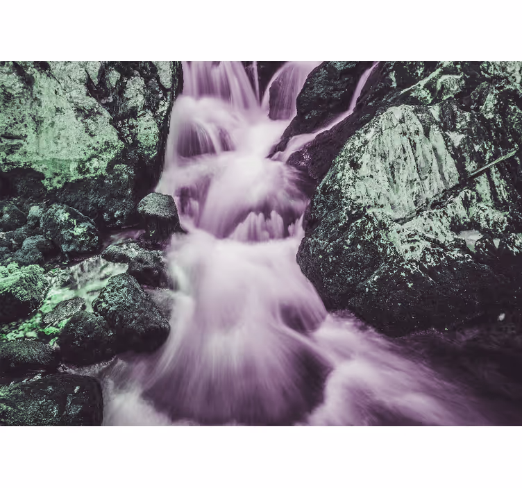 Mountain wall mural flowing waterfalls design - TenStickers