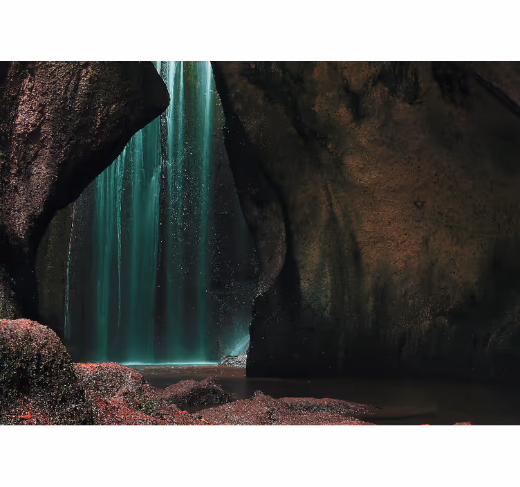 Nature wall mural tropical waterfall scene - TenStickers