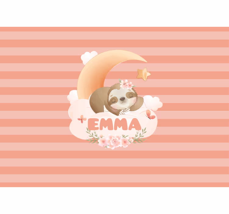 Kids wall mural sloth with moon - TenStickers