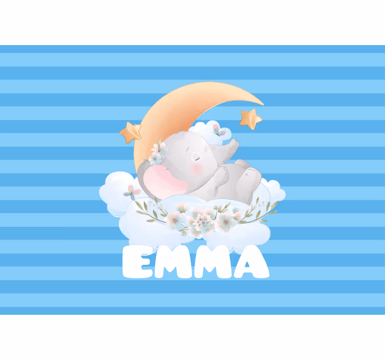 Kids wall mural sleeping elephant design - TenStickers