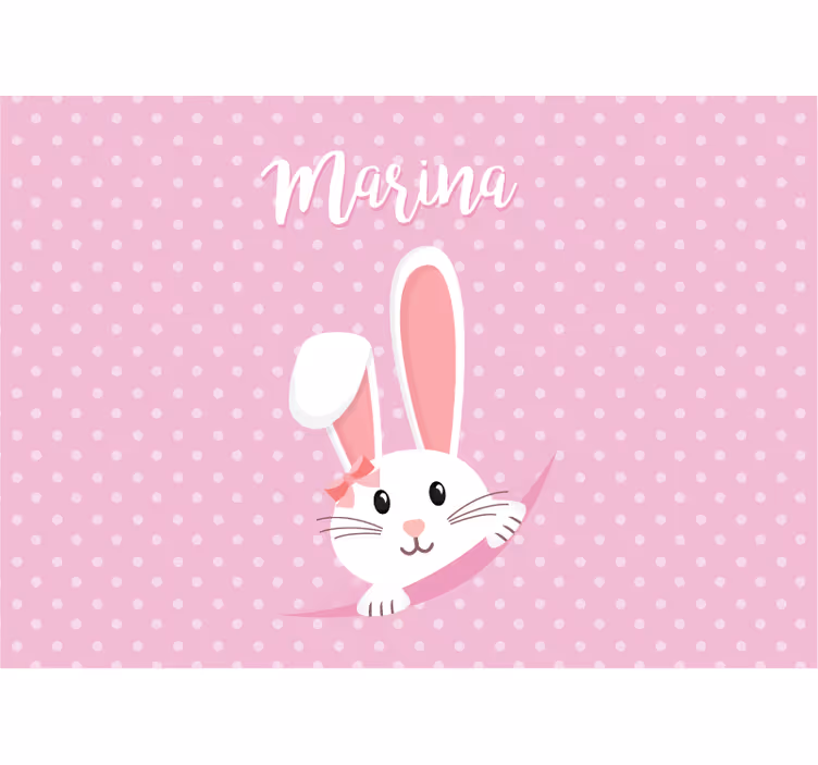 Kids wall mural bunny with bow - TenStickers