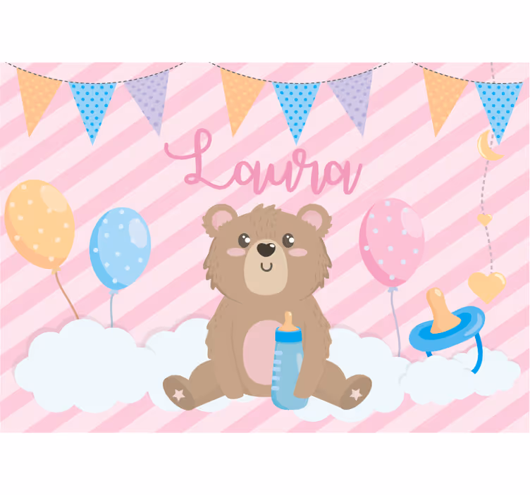 Kids wall mural cute bear illustration - TenStickers