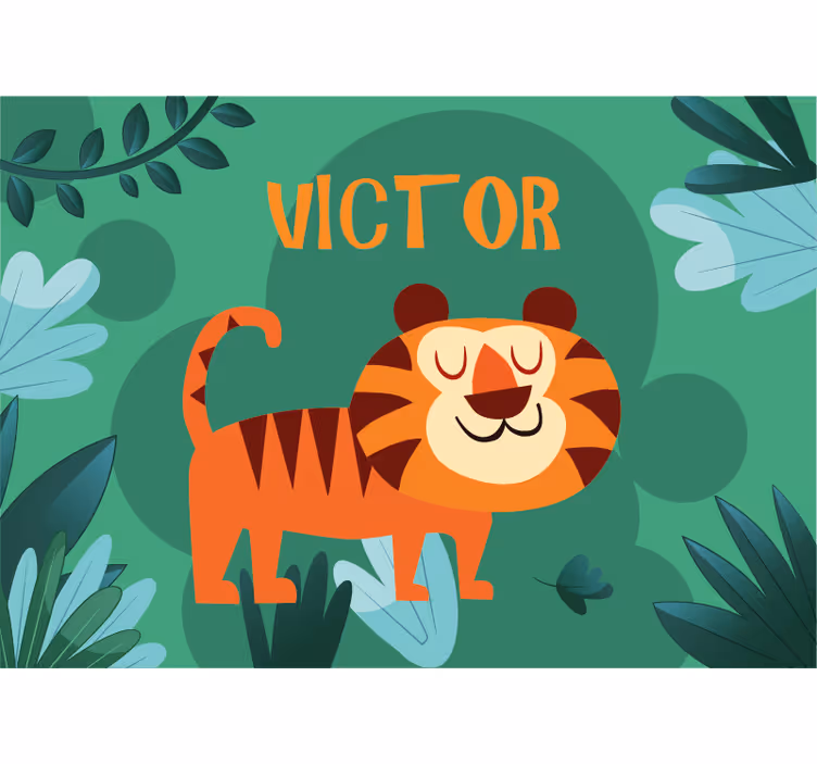 Custom wall mural friendly tiger illustration - TenStickers