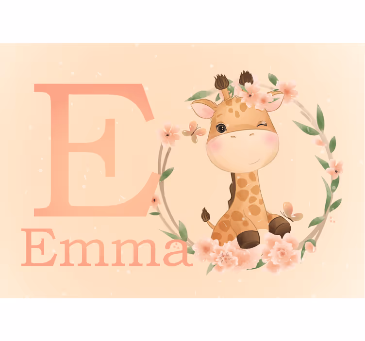 Kids wall mural cute giraffe design - TenStickers