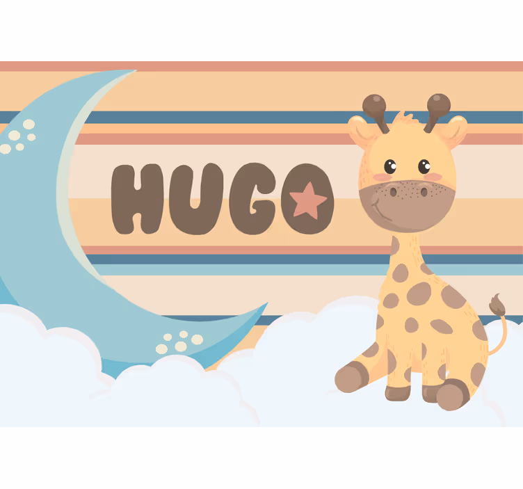 Kids wall mural cute giraffe illustration - TenStickers